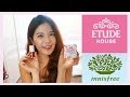Korean makeup haul (Etude house, Innisfree) 메이크업 발색 리뷰 (에뛰드 하우스,이니스프리)