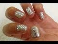 Simple Nail Art For Brides - Silver Nail Paint And Crystals