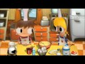Cooking with children crepes, simple easy recipes for kids - Cartoon videos