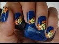 Blue Bouquet Nails