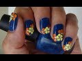 Blue Bouquet Nail Art Tutorial