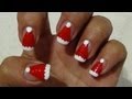 Christmas Nail Art Tutorial - Simple Santa Cap