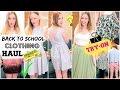 BACK TO SCHOOL TRY-ON CLOTHING HAUL + OUTFIT IDEAS!