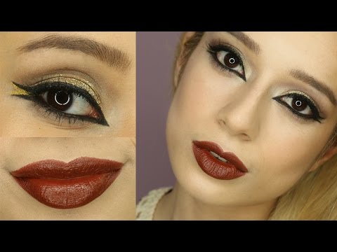 Dark Sultry Glittery Christmas Makeup | Double Winged Eyeliner