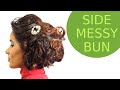 Hairstyles - Side Messy Bun Using Hot Curls